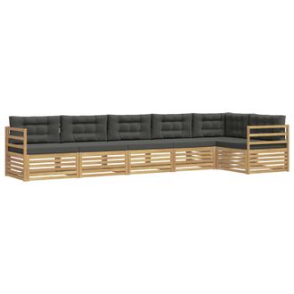 vidaXL Conjunto De Sof&aacute;s De Exterior 6 Pcs Blanco Y Antracita Vidaxl