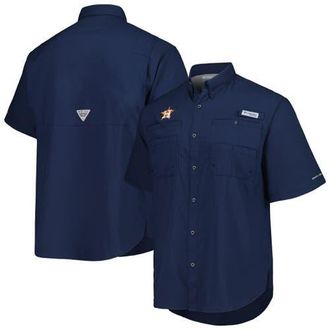 Columbia Mens Columbia Navy Houston Astros Tamiami Omni-Shade Button-Down Shirt at Nordstrom, Size X-Large