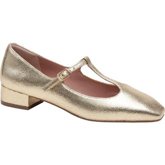 Linea Paolo Marcel T-Strap Pump in Gold at Nordstrom Rack, Size 8.5