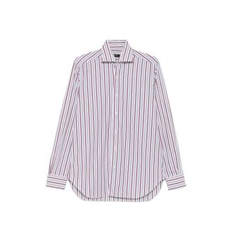 Barba Vertical-stripe Spread-collar Shirt