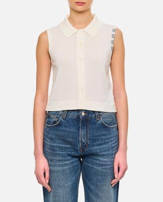 Thom Browne White 4-bar Cotton Vest