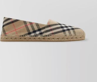 Burberry almond toe checked canvas espadrilles