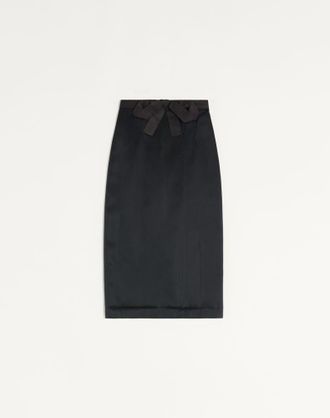 Valentino Satin Skirt Woman BLACK 38