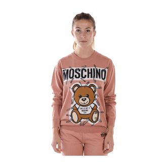 Moschino Round-neck Knitwear, female, Multicolor, Size: 2XS Round-neck Sweater