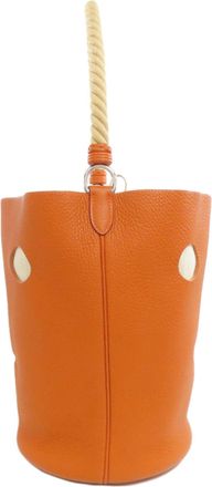 Herm&egrave;s Orange Taurillon Clemence Leather Tote Bag (Pre-Owned)