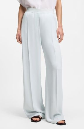 BOSS Tiana Pull-On Wide Leg Pants in Pale Lagoon at Nordstrom, Size 14