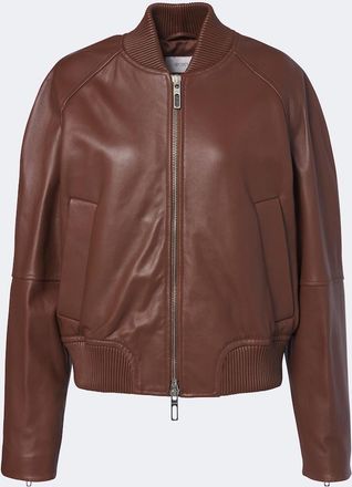 Sportmax Leather bomber jacket