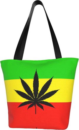 AOOEDM Tote Bag Weed Flag Shopping Bags Small Reusable Market Bag Beach Tote Bags Travel Totes