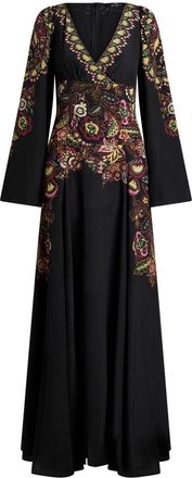 Etro floral-print crepe de chine dress - women - Silk - 40 - Black
