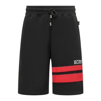 GCDS Casual Shorts, male, Black, Size: L Band Logo Sweatshorts