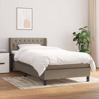 vidaXL Vidaxl - Giroletto A Molle Con Materasso Tortora 100x200 Cm In Tessuto