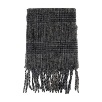 Sams&oslash;e & Sams&oslash;e Unisex Wool Check Scarf Gray