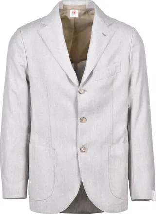 LUIGI BORRELLI NAPOLI Virgin Wool Jacket - Beige