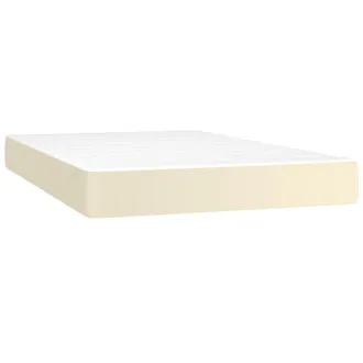 vidaXL Colch&oacute;n De Muelles Ensacados Cuero Sint&eacute;tico Crema 120x200x20cm Vidaxl