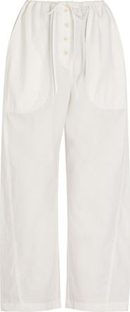 STUDIO NICHOLSON Drawstring Straight-leg Cotton Trousers - White - S (UK8-10 / S)