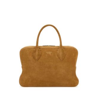 Ferragamo Camel Suede Medium Handbag