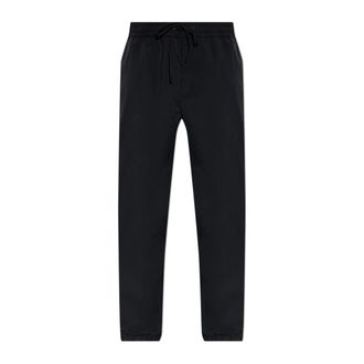 Moncler Straight Trousers, male, Black, Size: 2XL Trousers With Logo Patch