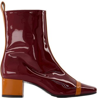 Carel Womens Audrey Boots - Carel Patent Leather Camel Beige Calfskin Shoes