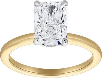 LuvMyJewelry Tia 14K Gold Radiant Lab Grown Diamond Hidden Halo Ring - 2.1 Ct