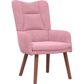 vidaXL Relaxing Chair Pink 63 x 67 x 94 cm Velvet Vidaxl