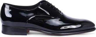Santoni Lakschoen van lakleer - Heren - Nette schoenen - Zwart - 39 1/2 EU - Leer - Schoenen
