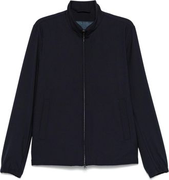 Herno logo-plaque jacket - men - Virgin Wool/Spandex/Elastane/Polyester/Polyester - 50 - Blue