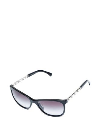 Chanel 2010-2025 chain-detail sunglasses - Black