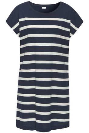 s.Oliver Nachthemd S.OLIVER, Damen, Gr. 32/34, N-Gr, blau (dunkelblau, wei&szlig;, gestreift), Single Jersey, Obermaterial: 60% Baumwolle, 40% Polyester, gestreift, 