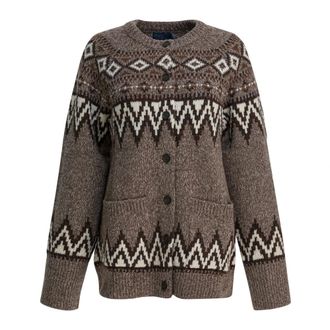 Polo Ralph Lauren Truien & Vesten, Dames, Bruin, XS, Wol, Fair Isle Cardigan