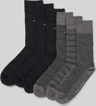 Tommy Hilfiger Socken aus Baumwoll-Mix im 6er-Pack in Dunkelgrau, Größe 39-42