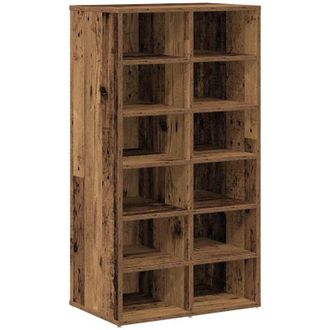 vidaXL Shoe Rack Old Wood 54x34x100.5 cm Engineered Wood Vidaxl
