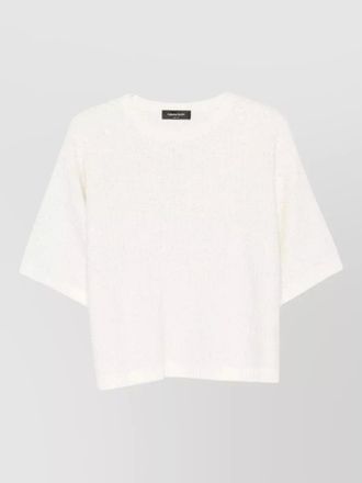 Fabiana Filippi cashmere wool sequin-embellished textured knit short-sleeve sweater