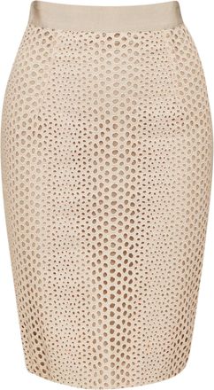 Giambattista Valli eyelet embroidered cotton pencil skirt