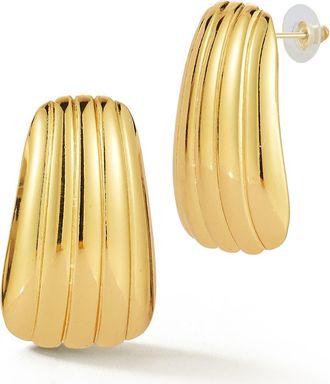 Glaze Jewelry Ribbed Stud Earrings in Gold at Nordstrom Rack