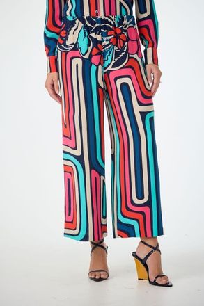 Trina Turk Cubism Printed Cropped Drapey Pant in Multi at Nordstrom, Size Xx-Large