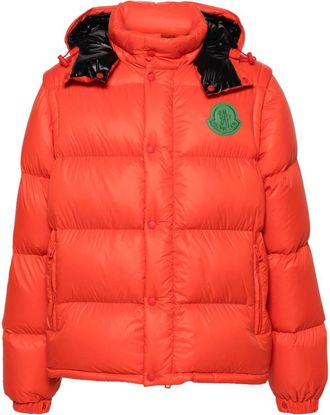 Moncler Cyclone 2-in-1 padded jacket - men - Polyamide/Feather Down/Polyamide - 1 - Orange