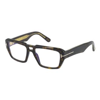 Tom Ford Glasses, unisex, Brown, Size: 54 MM Bold Square Pilot Optical Glasses