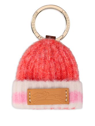 Longchamp logo-patch keyring - Rosa