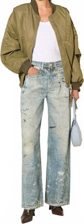 Gestuz Cornelia Wide Leg Jeans In Printed Denim Blue