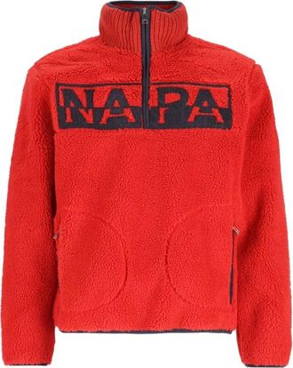 Napapijri T-Archive Fleece HZ - Knitwear - Hombre - Rojo - XL