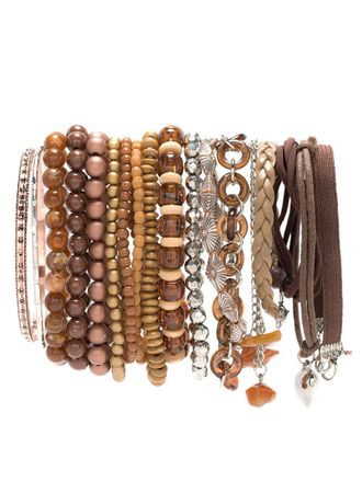 Amir Slama bracelets set - Brown