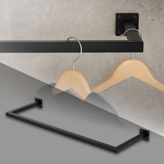 ML Design Ml-design - Perchero De Pared 90 X 30 Cm Negro De Acero Inoxidable Para Vestidor O Armario Barra De Almacenamiento Hasta 50kg Perchero Para Ropa Toall