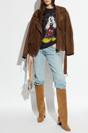 Re/Done Printed T-shirt, Womens, Black