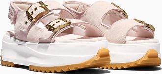 Converse Sandalen in leer met sleehak