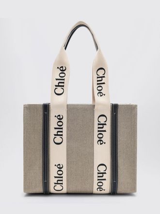 Chlo&eacute; Borsa Woody Medium Chlo&eacute; in canvas di cotone