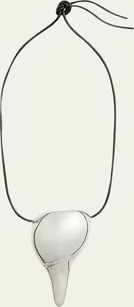 Ralph Lauren Collection Brass Pendant Leather Necklace