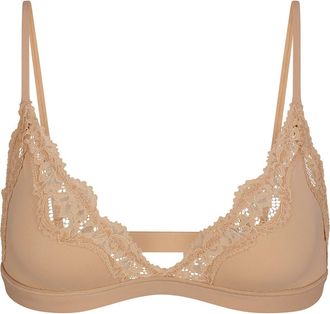 SKIMS Fits Everybody Lace Triangle Bralette in Clay at Nordstrom, Size X-Large Regular