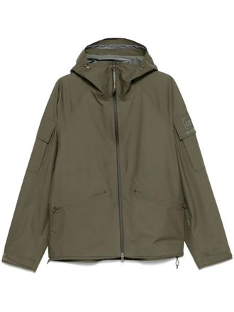C.P. Company logo-patch hooded jacket - Green