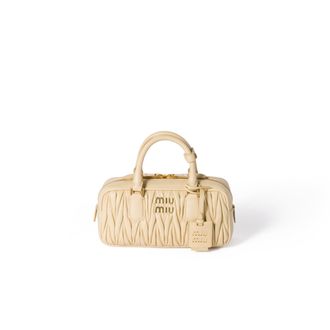 Miu Miu Arcadie Matelass&eacute; Nappa Leather Bag, Woman, Soy Green