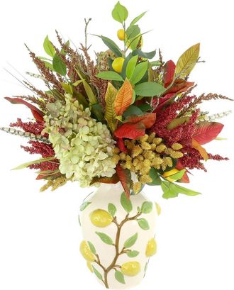 Creative Displays Inc. Handmade Fall Arrangement With Hydrangea, Thistle & Wheat